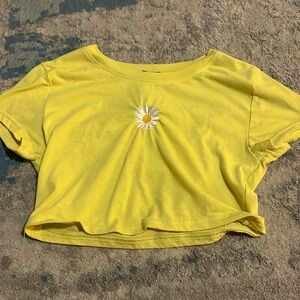 Rue21 crop top yellow sunflower
